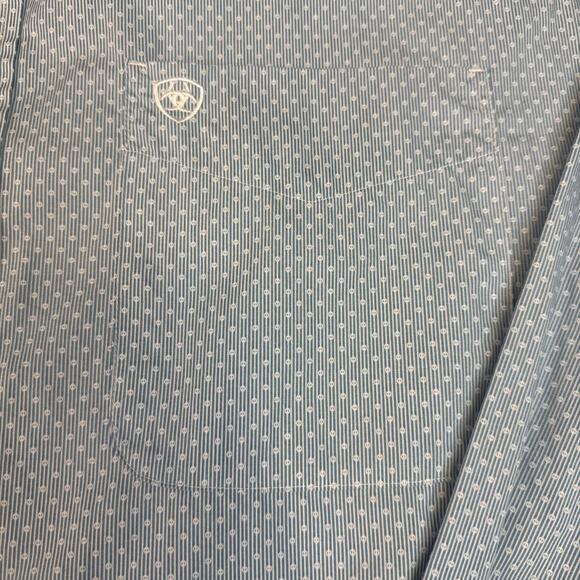 ARIAT MEN'S WRINKLE FREE IAN PORCELAIN BLUE SHIRT 10051507 Size XL Tall - Picture 3 of 7